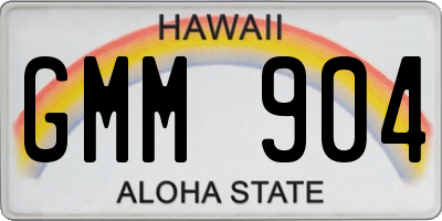 HI license plate GMM904