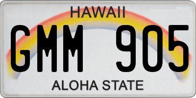 HI license plate GMM905