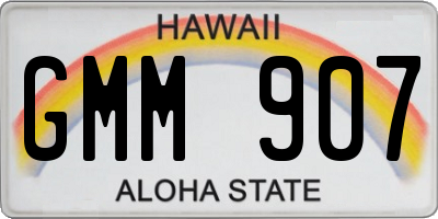 HI license plate GMM907