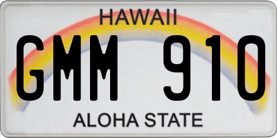 HI license plate GMM910