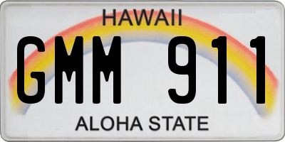 HI license plate GMM911