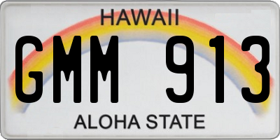 HI license plate GMM913