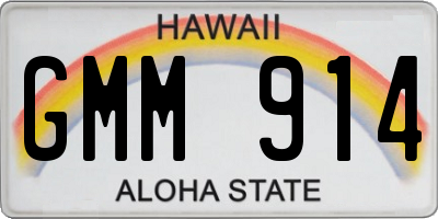 HI license plate GMM914