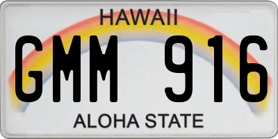 HI license plate GMM916