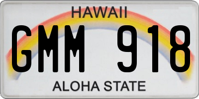 HI license plate GMM918