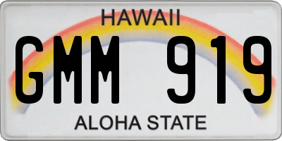 HI license plate GMM919
