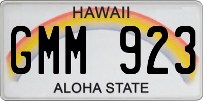 HI license plate GMM923