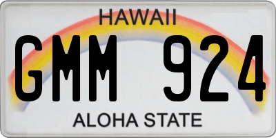 HI license plate GMM924