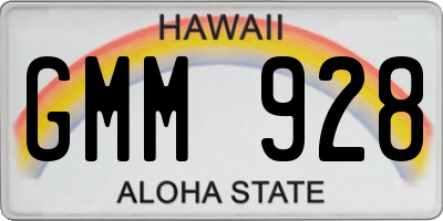 HI license plate GMM928