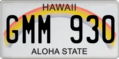 HI license plate GMM930