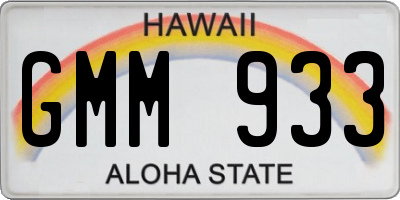 HI license plate GMM933