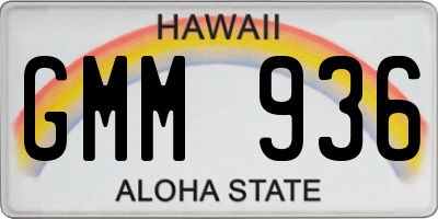HI license plate GMM936