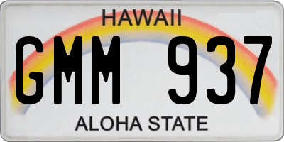 HI license plate GMM937