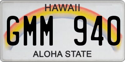 HI license plate GMM940