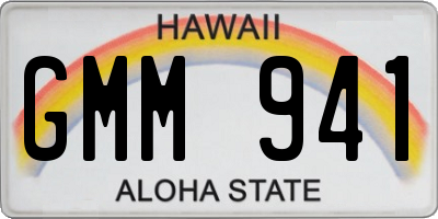 HI license plate GMM941