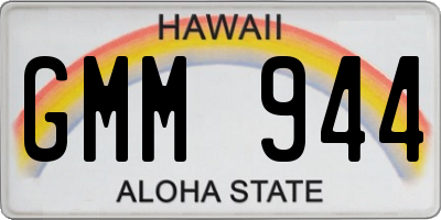 HI license plate GMM944