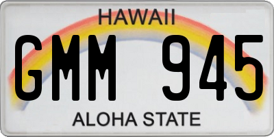 HI license plate GMM945