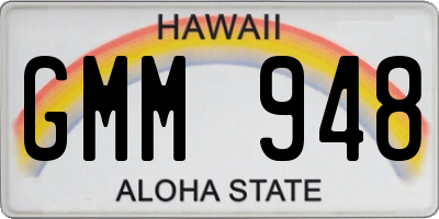 HI license plate GMM948
