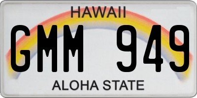 HI license plate GMM949