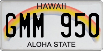 HI license plate GMM950