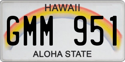 HI license plate GMM951