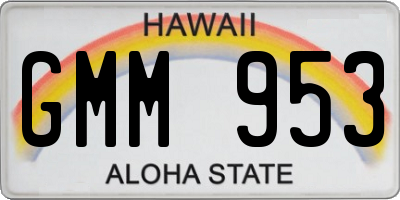 HI license plate GMM953