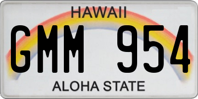 HI license plate GMM954