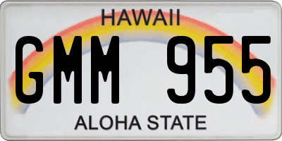 HI license plate GMM955