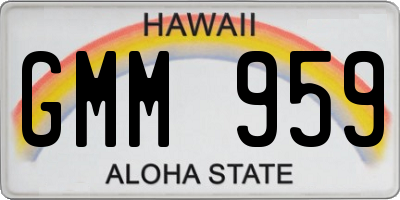 HI license plate GMM959