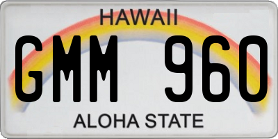 HI license plate GMM960