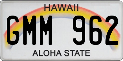 HI license plate GMM962