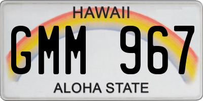HI license plate GMM967