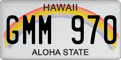 HI license plate GMM970
