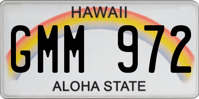HI license plate GMM972