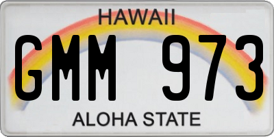 HI license plate GMM973