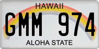 HI license plate GMM974