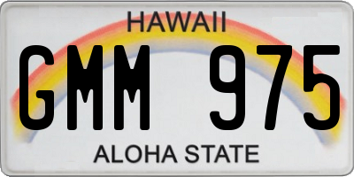 HI license plate GMM975