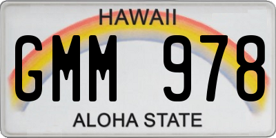 HI license plate GMM978