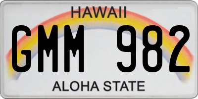 HI license plate GMM982