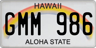HI license plate GMM986