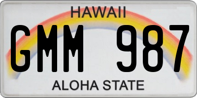 HI license plate GMM987