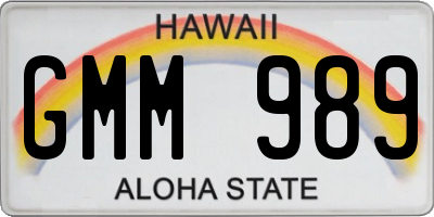 HI license plate GMM989