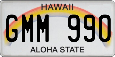 HI license plate GMM990