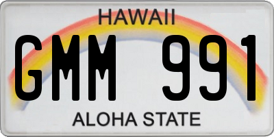 HI license plate GMM991