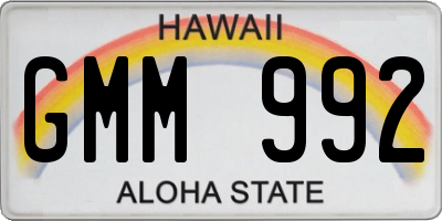 HI license plate GMM992