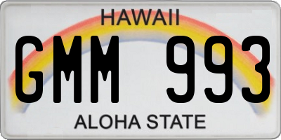 HI license plate GMM993