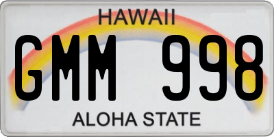 HI license plate GMM998
