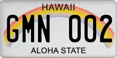 HI license plate GMN002