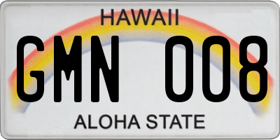 HI license plate GMN008