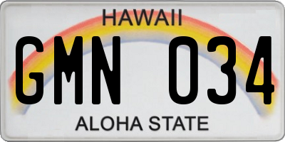 HI license plate GMN034